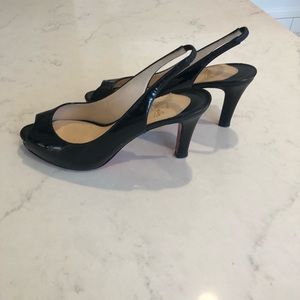 Christian Louboitin patent leather slingback pumps